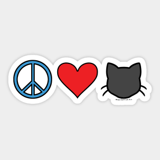 Peace Love Cats - Black Sticker